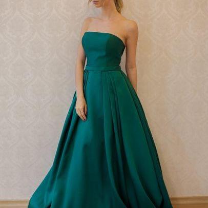 prom dress satin emerald elegant dresses sweetheart gown ball sexy simple evening luulla