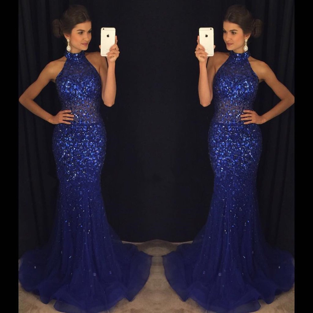 Rhinestone Sequin Prom Dressesnavy Blue Prom Dressescute Prom Dressesparty Dressestulle 4430